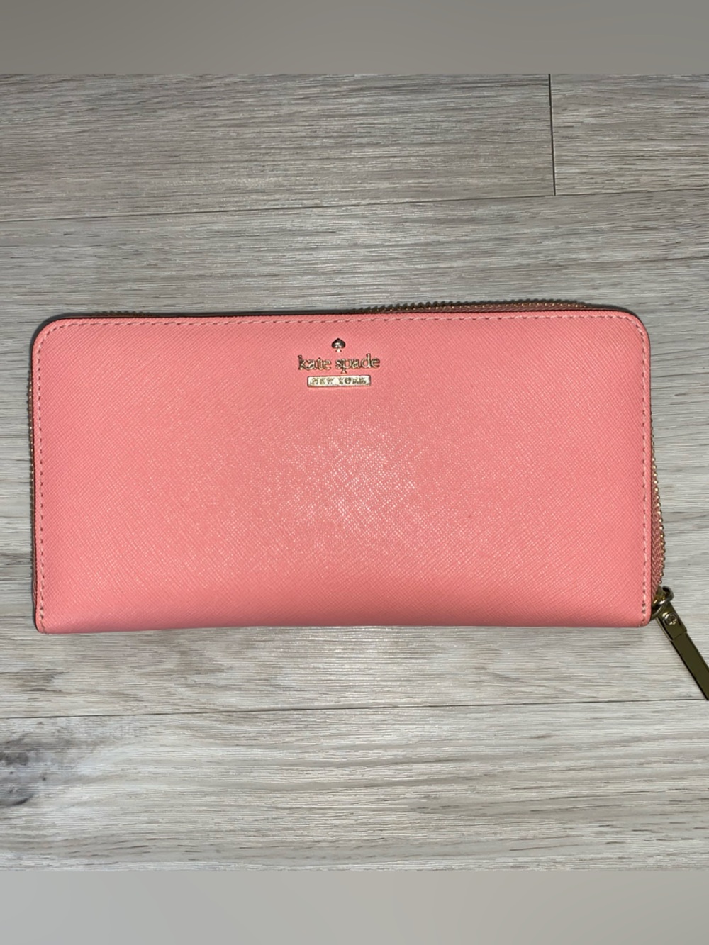 kate spade Pink Zip-Around Saffiano Wallet